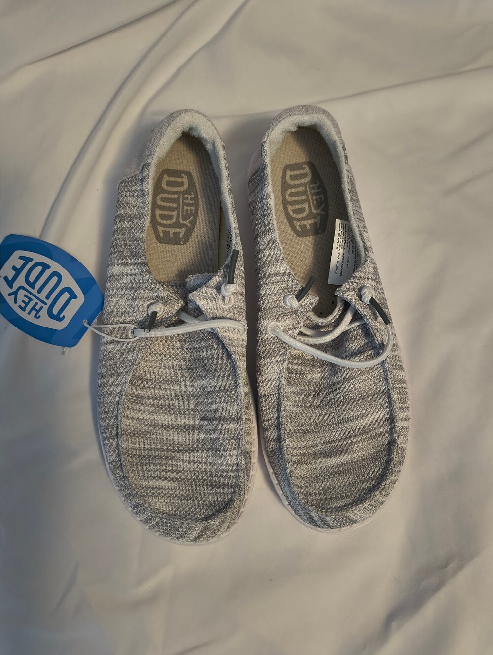 Hey Dude Wendy Sox Glacier Grey Loafers - Picture 1 of 3